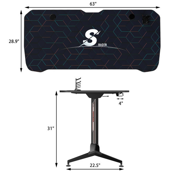 Homall Computer Office Height Adjustable Gaming Desk & Reviews Wayfair